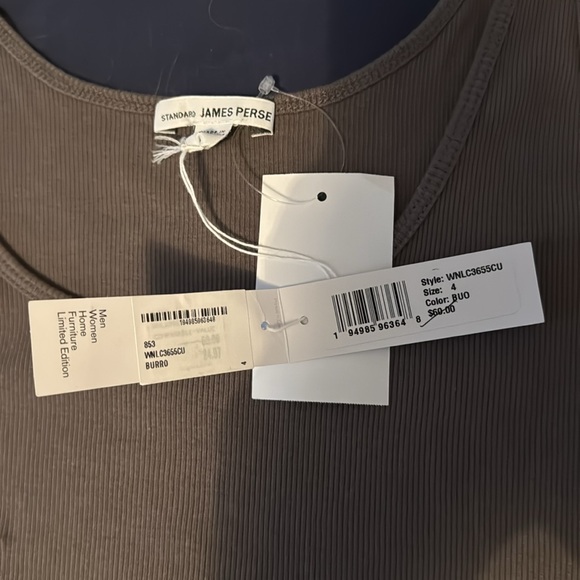 James Perse Dark Khaki Women's Tank Top - Picture 3 of 4